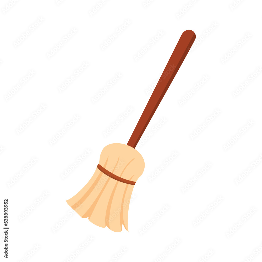 Isolated Witch's Broom Flat Icon. Broom Vector Elements Can Be Used For Design Concepts Isolated Witch's Broom Flat Icon. Broom Vector Elements Can Be Used For Design Concepts