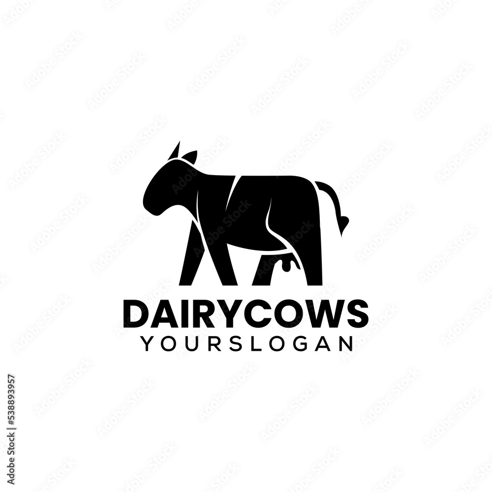dairy cows logo design template