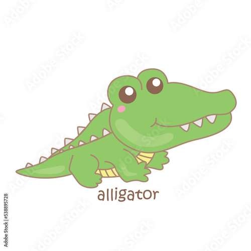 Alphabet A For Alligator Illustration Vector Clipart © peekadillie