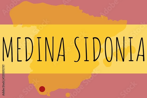 Medina Sidonia: Illustration mit dem Namen der spanischen Stadt Medina Sidonia photo
