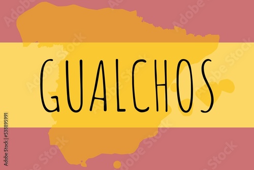 Gualchos: Illustration mit dem Namen der spanischen Stadt Gualchos photo