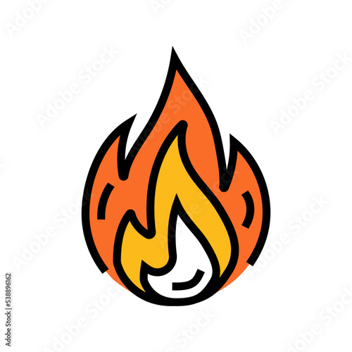 fire hot color icon vector. fire hot sign. isolated symbol illustration