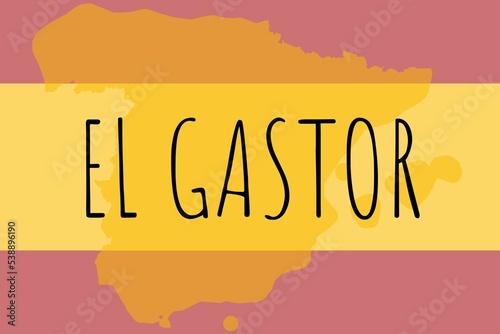 El Gastor: Illustration mit dem Namen der spanischen Stadt El Gastor photo