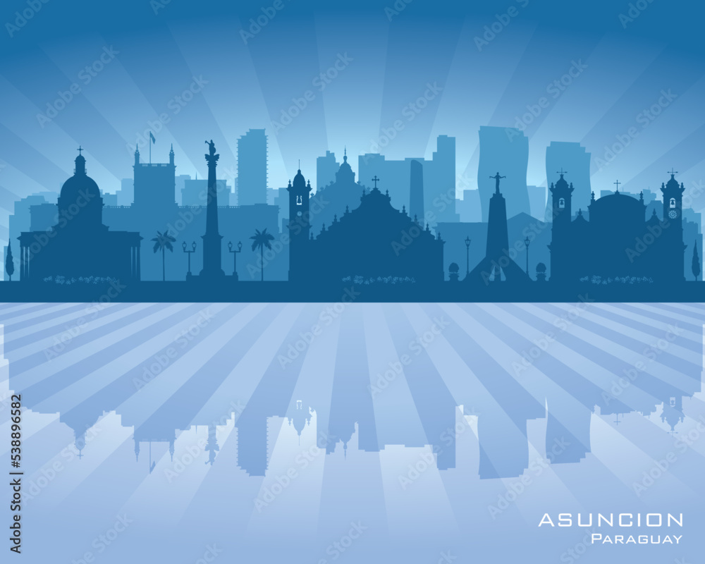 Obraz premium Asuncion Paraguay city skyline vector silhouette