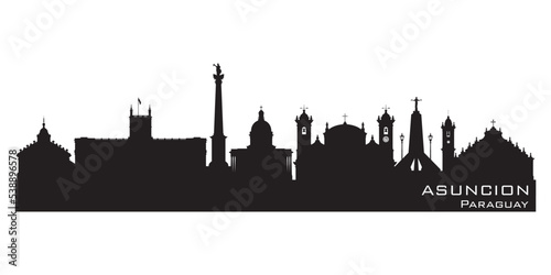 Asuncion Paraguay city skyline vector silhouette