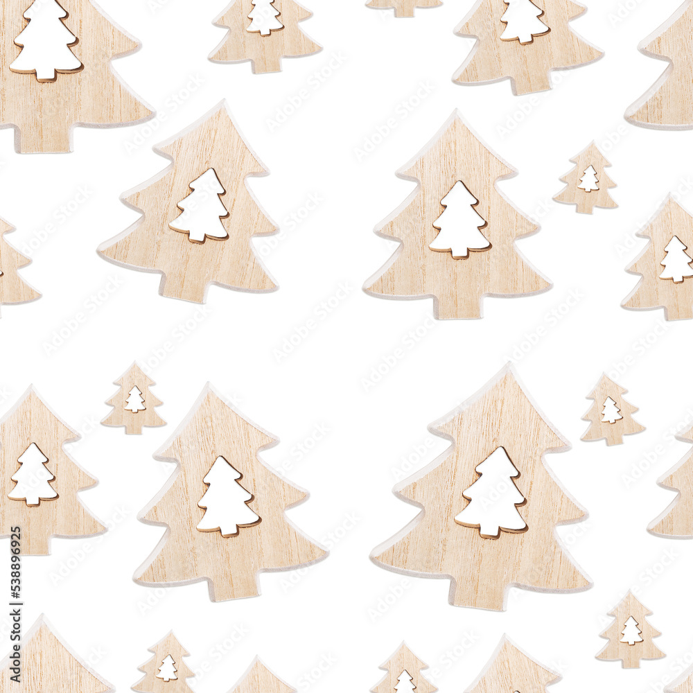 pattern wooden christmas tree isolate on white background pattern wooden christmas tree isolate on white background