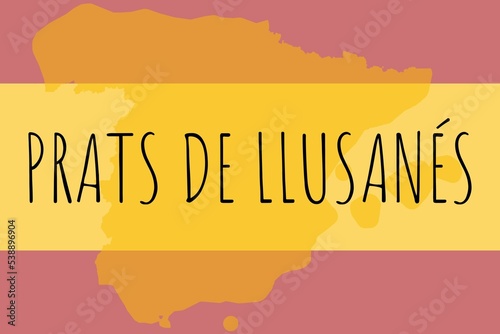 Prats de Llusanés: Illustration mit dem Namen der spanischen Stadt Prats de Llusanés photo