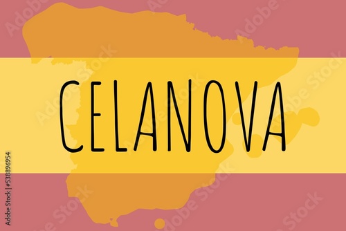 Celanova: Illustration mit dem Namen der spanischen Stadt Celanova photo