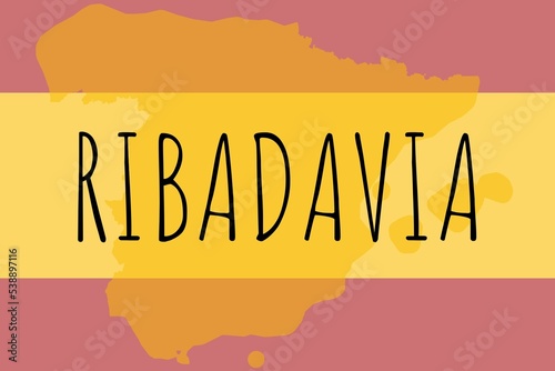 Ribadavia: Illustration mit dem Namen der spanischen Stadt Ribadavia photo