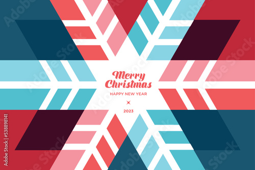 Merry Christmas and Happy New Year. Vector illustration for background, greeting card, party invitation card, website banner, social media banner, marketing material.