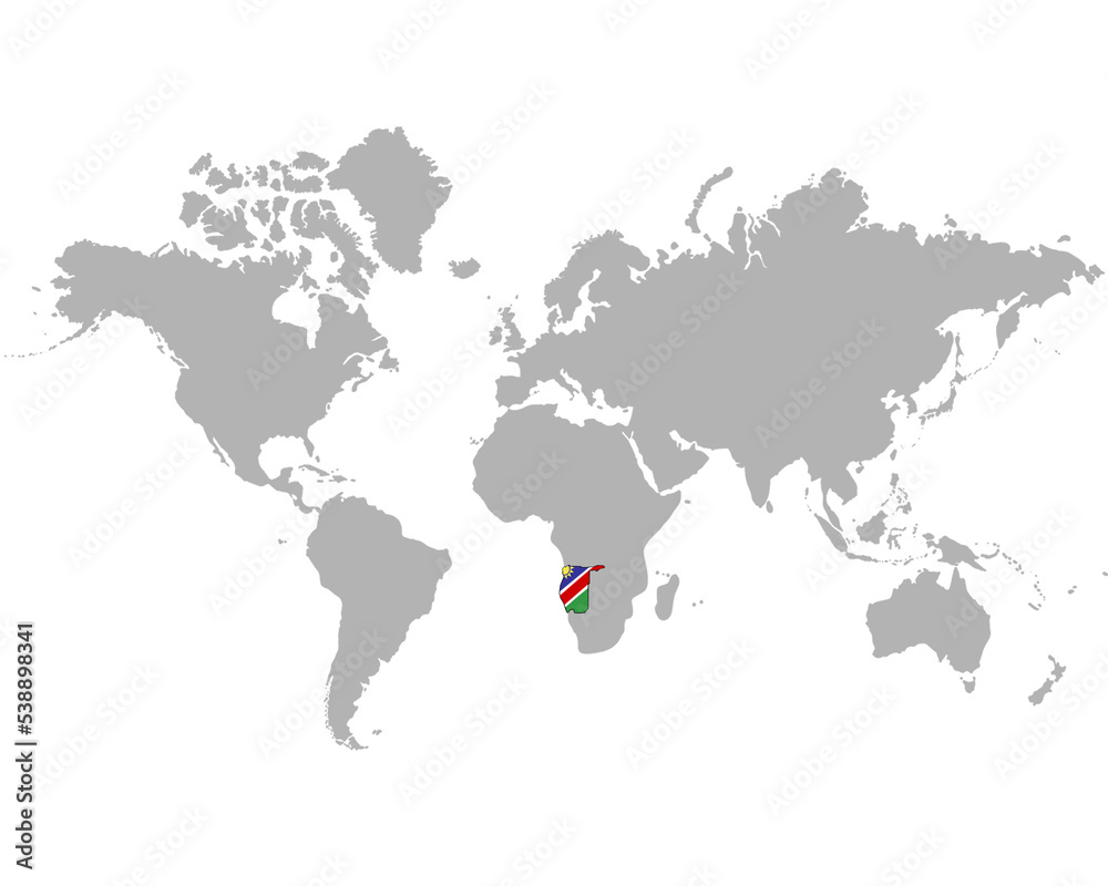 Fototapeta premium ナミビアの地図