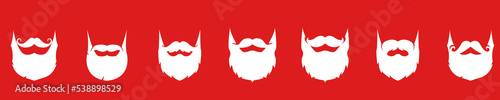 Santa beards and mustache collection. Santa Claus vector graphic