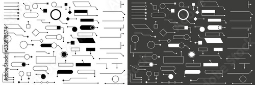 Callouts titles set. Information textbox bars vector elements