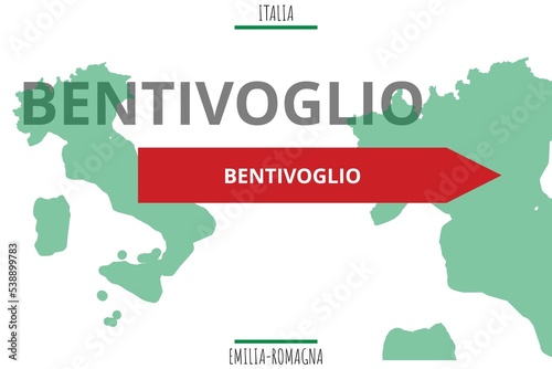 Obraz na plátně Bentivoglio: Illustration mit dem Namen der italienischen Stadt Bentivoglio