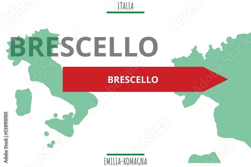 Brescello: Illustration mit dem Namen der italienischen Stadt Brescello photo