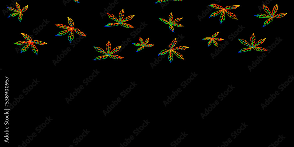 Abstract black background with colorful leaves Abstract black background with colorful leaves