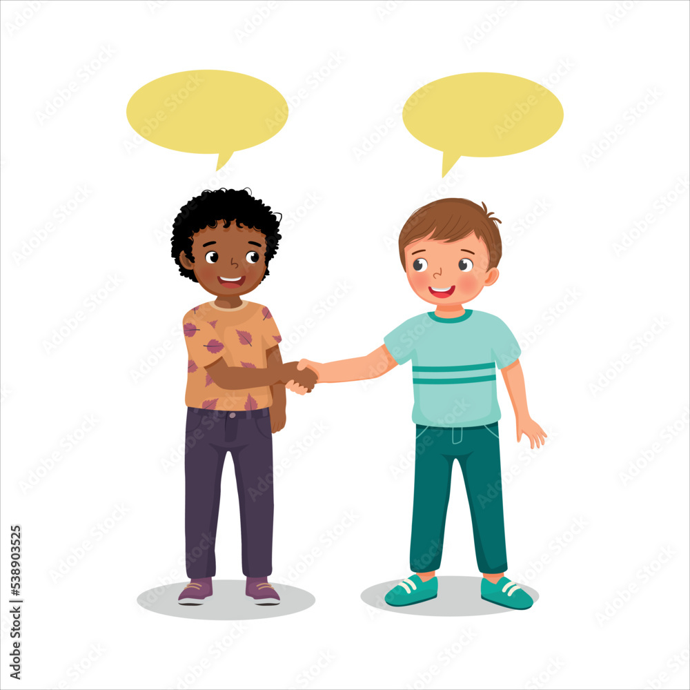 © Tenstudio - Two cute little boys shaking hands making introduction or congratulating to each others © Tenstudio - Two cute little boys shaking hands making introduction or congratulating to each others