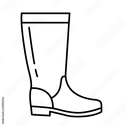 Boot. Autumn icon in line style. Isolated vector illustration.
