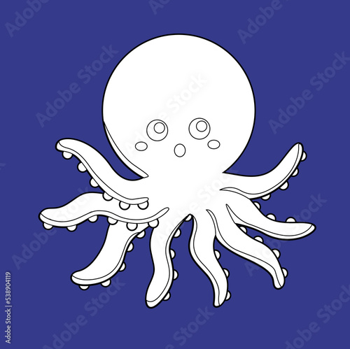 Octopus Underwater Animals Digital Stamp