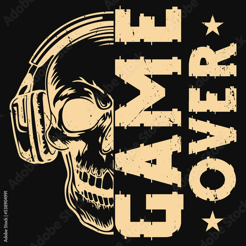Game over gaming tshirt design