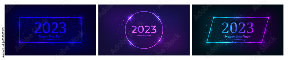 2023 Happy New Year neon background 2023 Happy New Year neon background