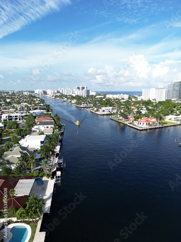 Fort Lauderdale aerial shot shot of the canals near the beach