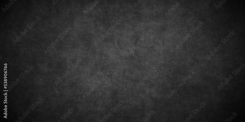 Dark black wall stone grunge textured concrete background. Panorama dark grey black slate background or texture. Vector black concrete texture. Stone wall background.