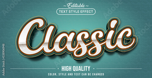 Editable text style effect - Classic text style theme.