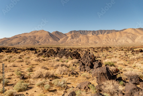 Red Rock Canyon and the Sierra Nevada Mountains near Mount Whitney, Fossil Falls and the Mojave Desert. 