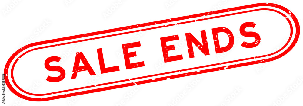 Grunge red sale ends word rubber seal stamp on white background Grunge red sale ends word rubber seal stamp on white background