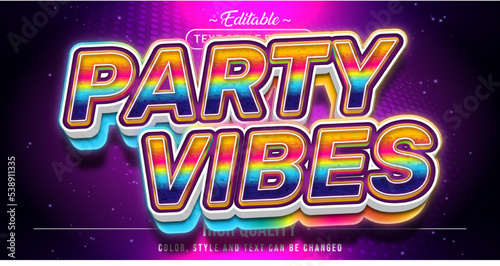 Editable text style effect - Party Vibes text style theme.