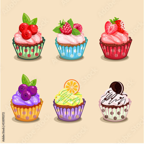set of cupcakes