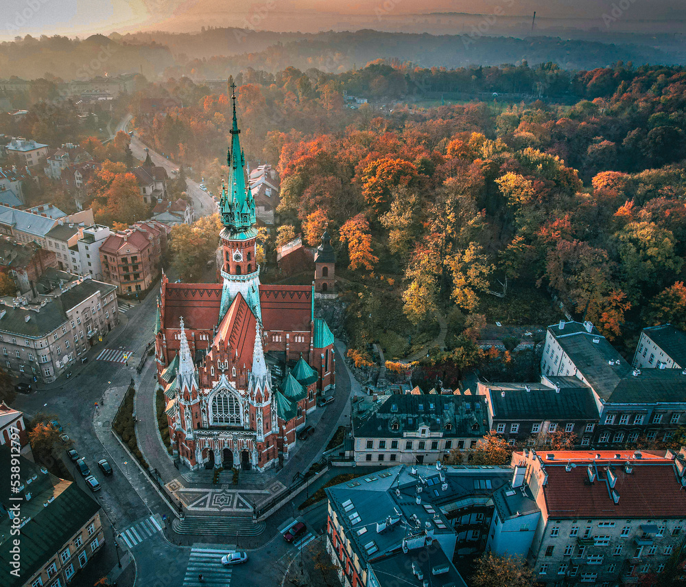 panorama, Kościół Św. Józefa Kraków, Poland,  - obrazy, fototapety, plakaty 