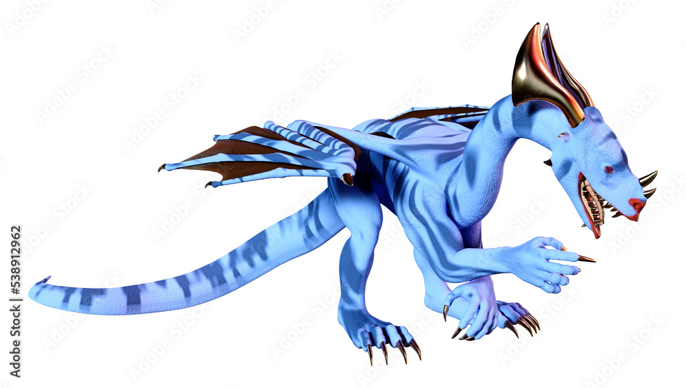 Obraz premium 3D Rendering Fairy Tale Dragon on White