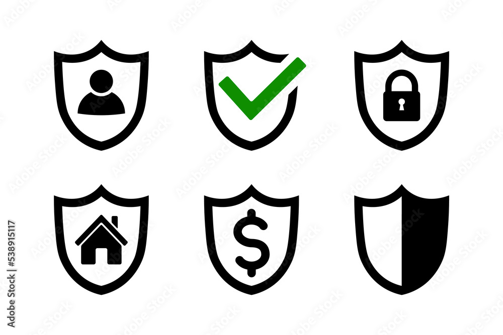 Security icon set in flat style. Lock icon. Security padlock locked and unlocked icons. Simple protection sign isolated on white. Insurance and security symbols Vector illustration for web site design Security icon set in flat style. Lock icon. Security padlock locked and unlocked icons. Simple protection sign isolated on white. Insurance and security symbols Vector illustration for web site design
