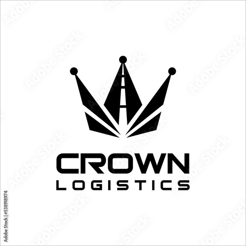 crown road logistic logo design vector