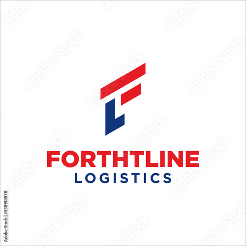 F letter logistic company logo design