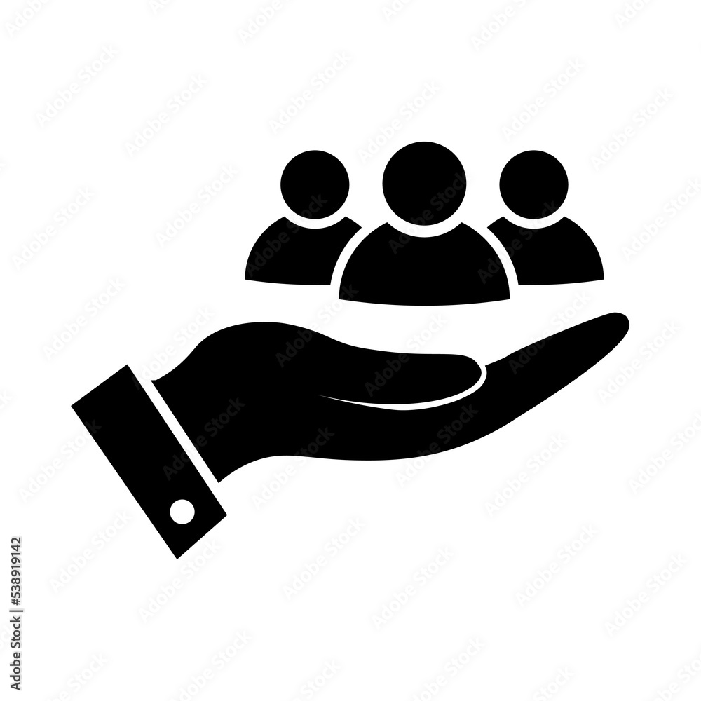 Customer Care Icon In Flat Style Social Help Symbol On White 
