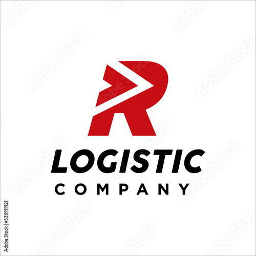 R letter logistic company logo design