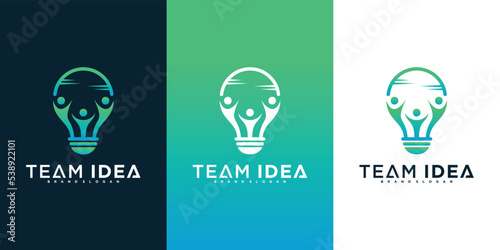 Modern team idea logo inspiration with unique element concept Premium Vektor