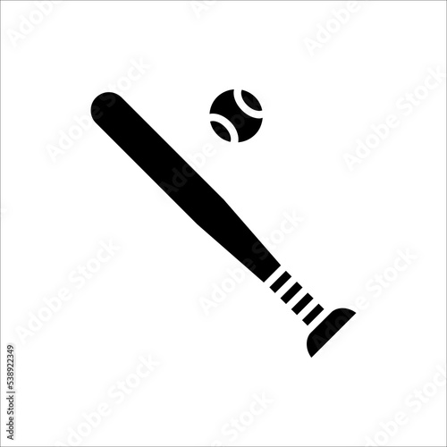 baseball ball, baseball bat vector isolated on white background.