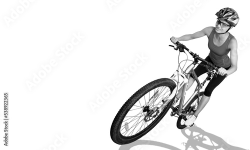 Fototapeta Naklejka Na Ścianę i Meble -  Athlete female cyclists on cycle, sport concept
