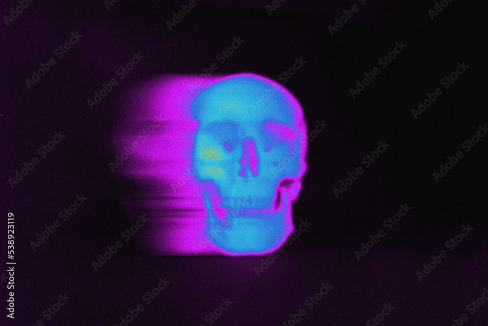 Obraz premium abstract thermal gradient with grainy texture, skull design