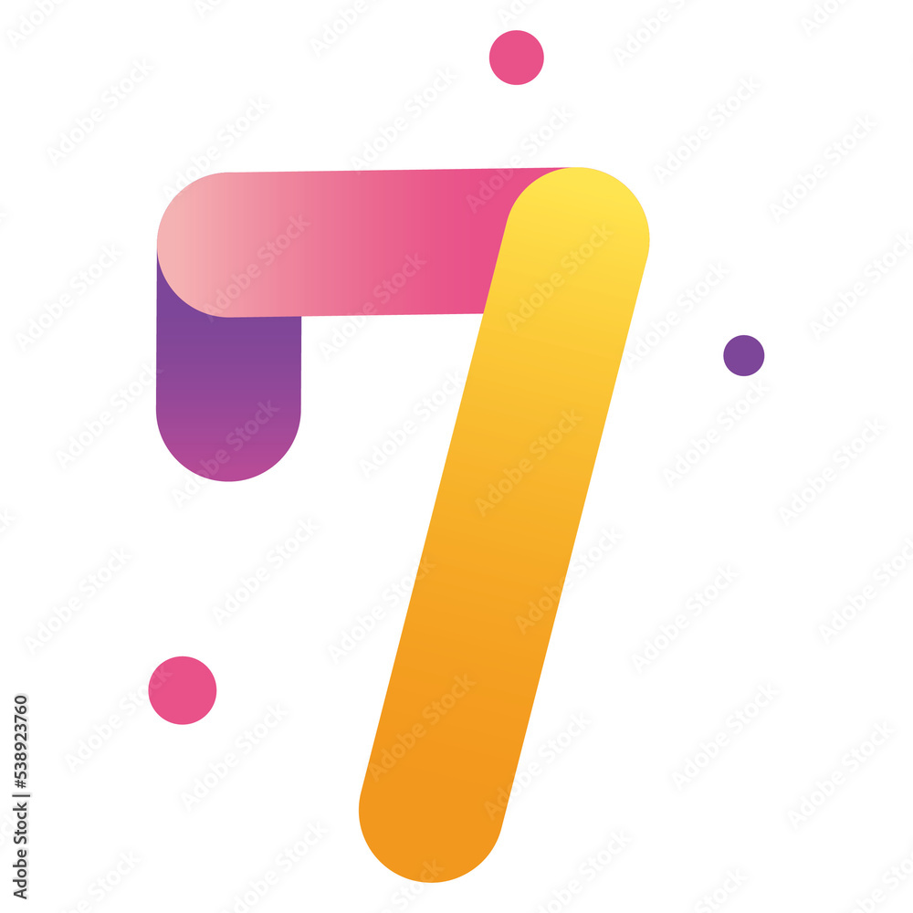 number seven logo design template with gradient color number seven logo design template with gradient color