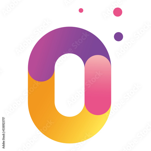 number zero logo design template with gradient color