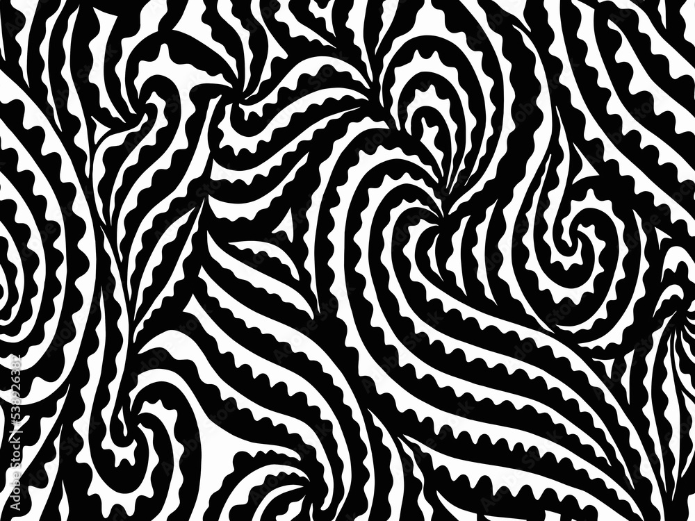 Fototapeta premium Black and white zigzag pattern on a white background,zebra coloring.Seamless pattern.