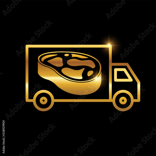 Golden Food Truck Delivery Service Icon
