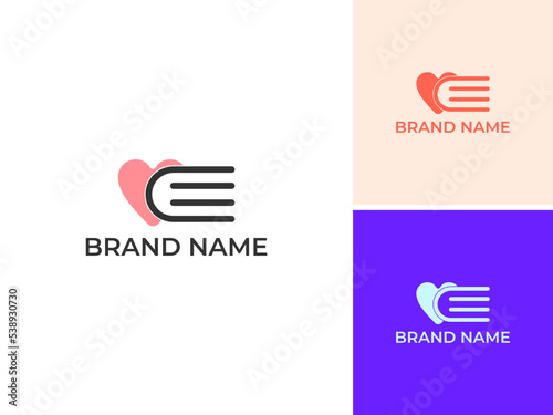 ILLUSTRATION LOVE BOOK SIMPLE LOGO ICON DESIGN VECTOR