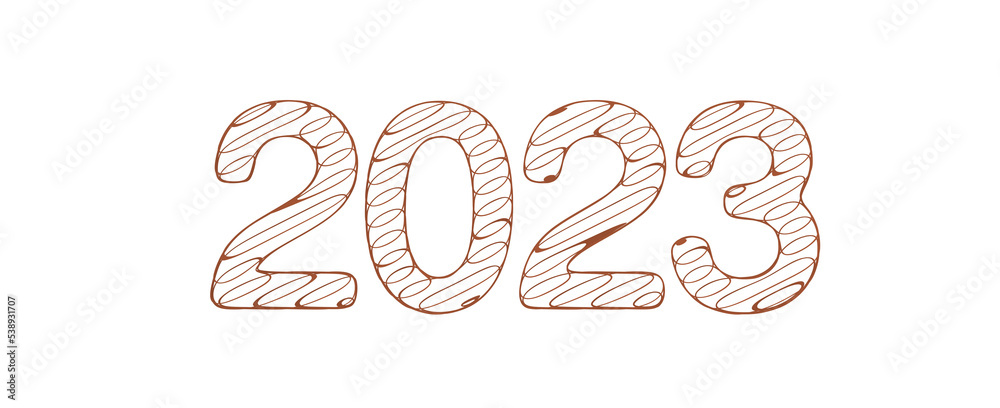 Typography design of 2023 with 3d style design