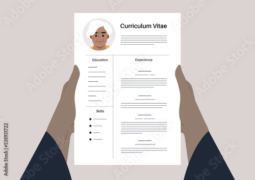 A senior candidate CV, a resume template, job application process, ageism and equality